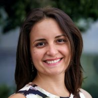 Dark hair middle aged smiling woman